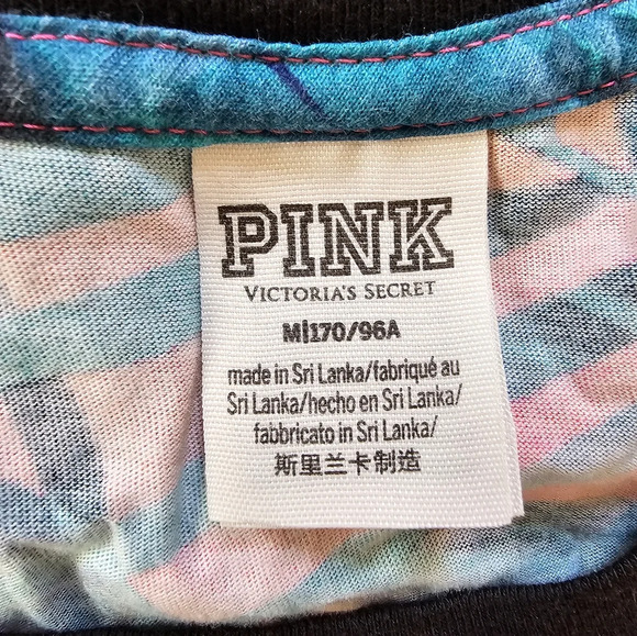 Victoria’s Secret Pink Multicolor Tropical Floral Logo Tank Top Size Women’s Med - Picture 10 of 11